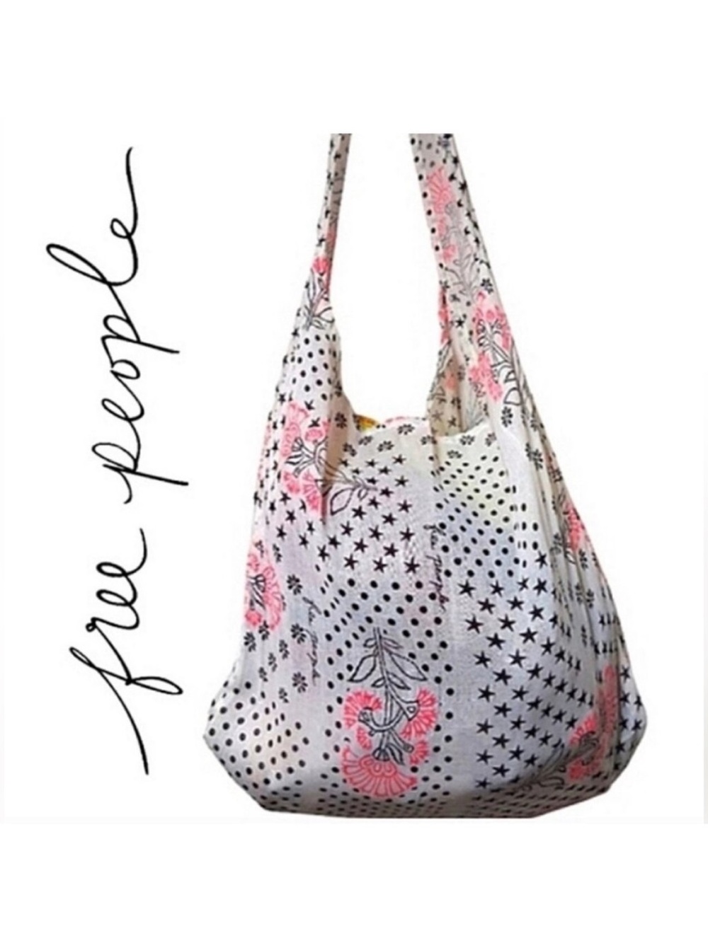 Free People Pink Floral Reusable Tote